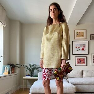 Michael Kors Collection gold metallic mini dress or top size 2